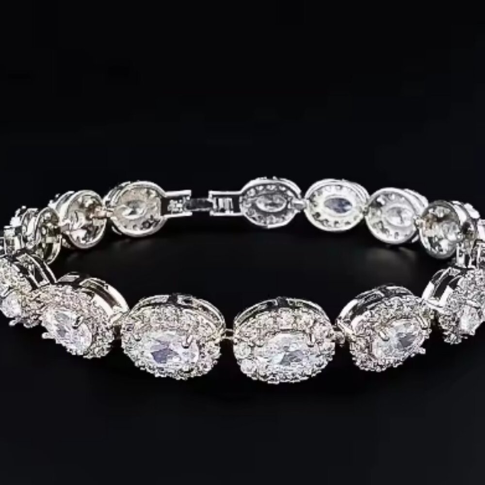 Luxury Blue Red Green Black Color Bracelet Bangle for Women Anniversary Gift Jew